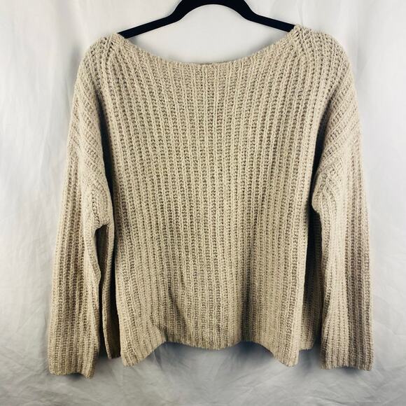 Vince Women's‎ Boat Neck Loose Knit Oatmeal Cashmere Blend Sweater Size Medium - Picture 1 of 7